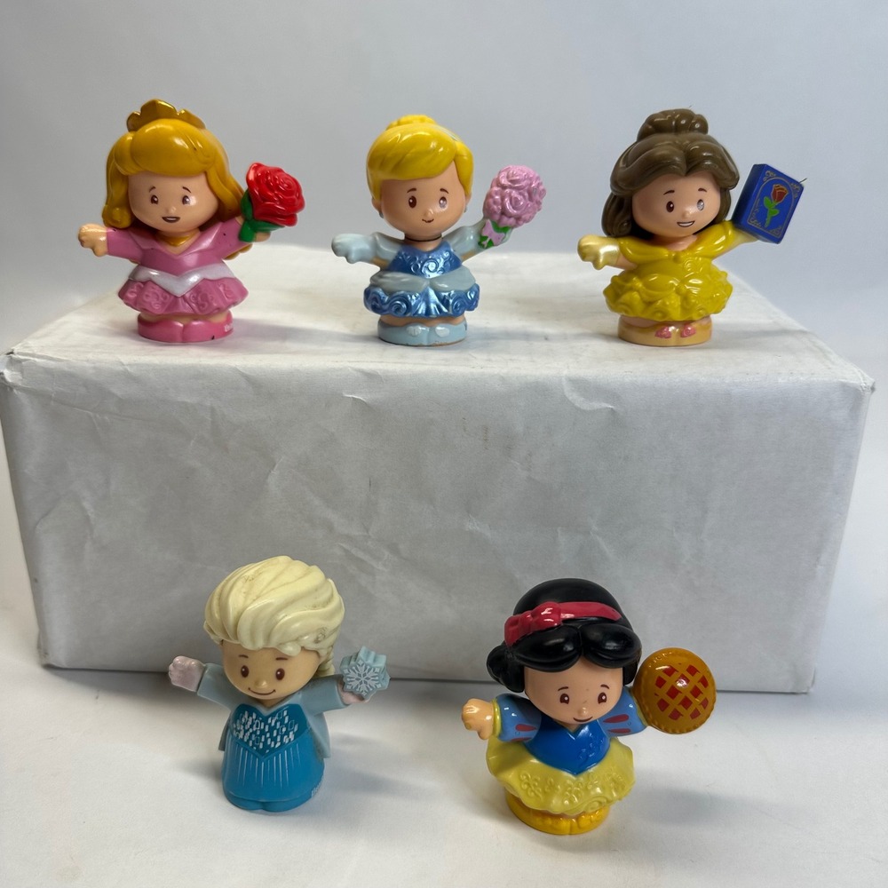 Fisher-Price Little People Disney Princess Lot of 5 Elsa Belle Aurora Snow White